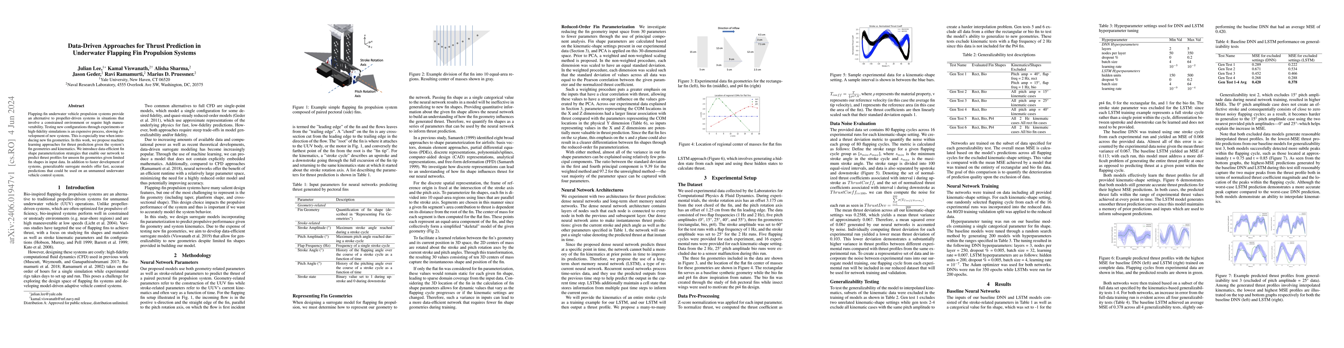 Thumbnail for Data-Driven Approaches for Thrust Prediction in Underwater Flapping Fin
  Propulsion Systems