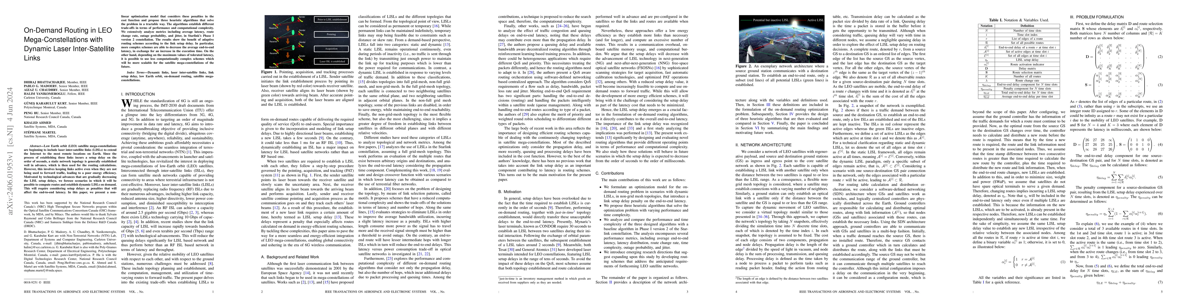 Thumbnail for On-Demand Routing in LEO Mega-Constellations with Dynamic Laser
  Inter-Satellite Links