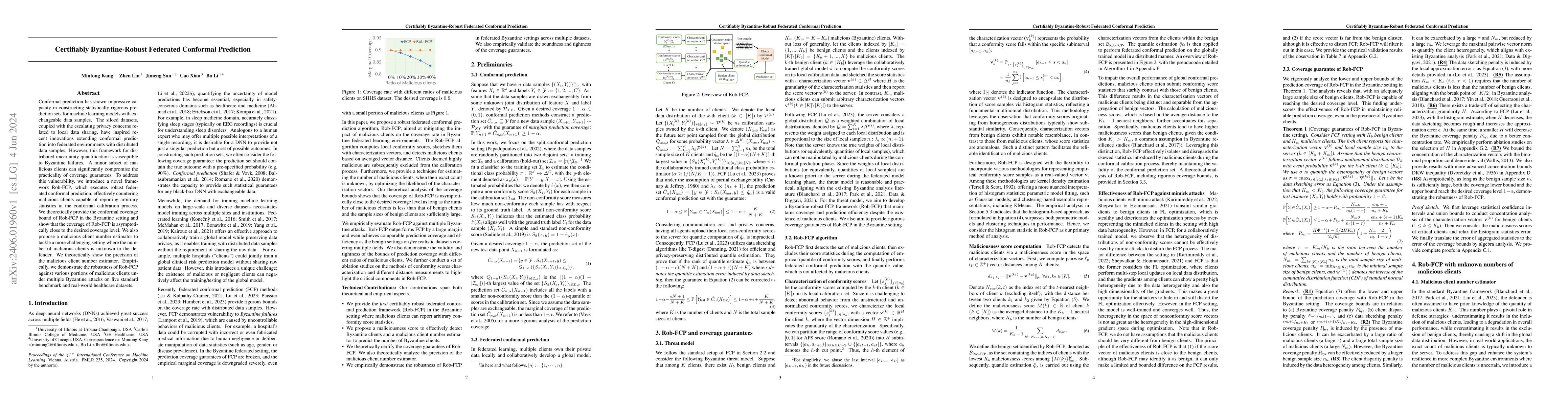 Thumbnail for Certifiably Byzantine-Robust Federated Conformal Prediction