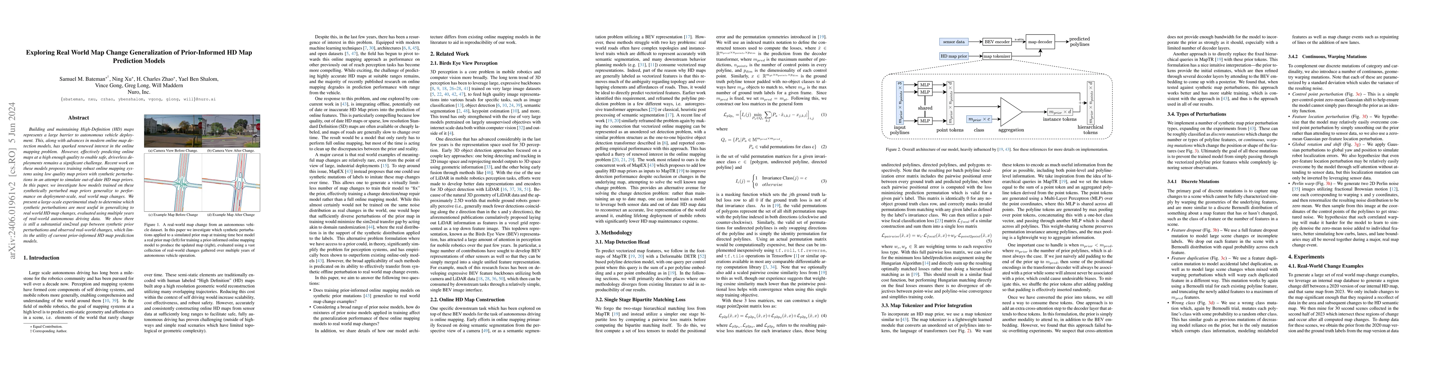Thumbnail for Exploring Real World Map Change Generalization of Prior-Informed HD Map
  Prediction Models