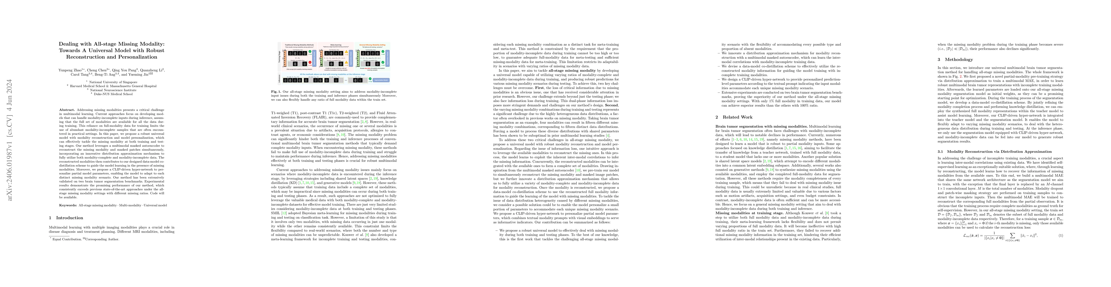 Thumbnail for Dealing with All-stage Missing Modality: Towards A Universal Model with
  Robust Reconstruction and Personalization