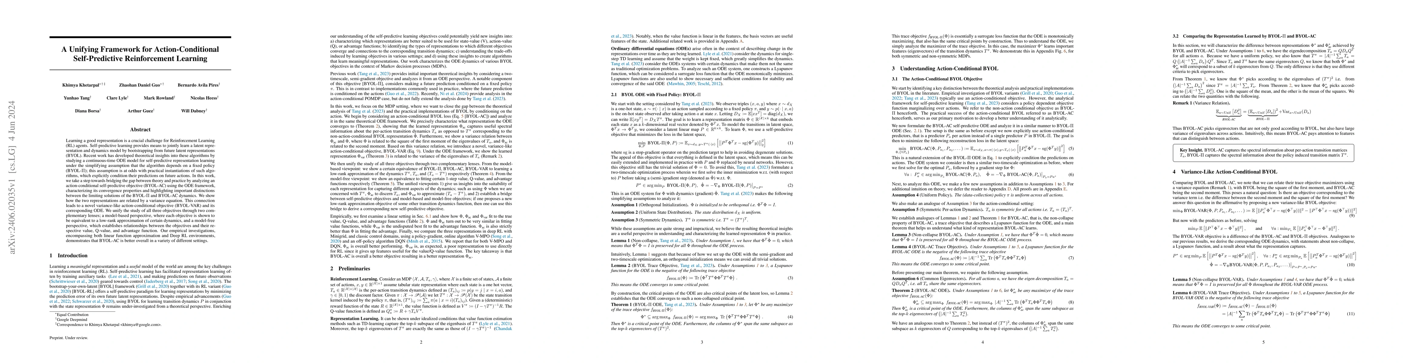 Thumbnail for A Unifying Framework for Action-Conditional Self-Predictive
  Reinforcement Learning