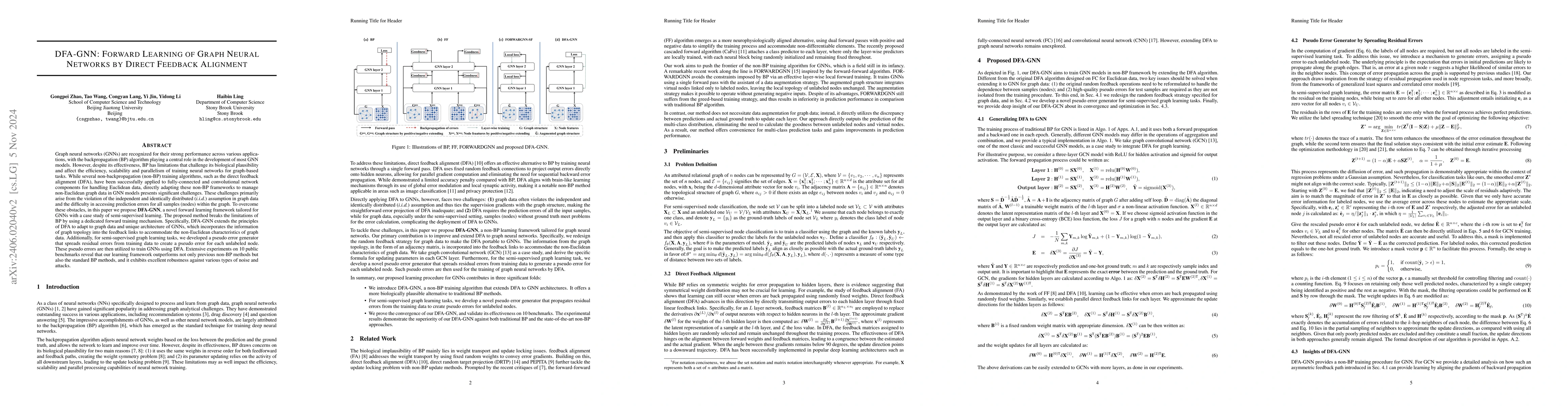 Thumbnail for DFA-GNN: Forward Learning of Graph Neural Networks by Direct Feedback
  Alignment