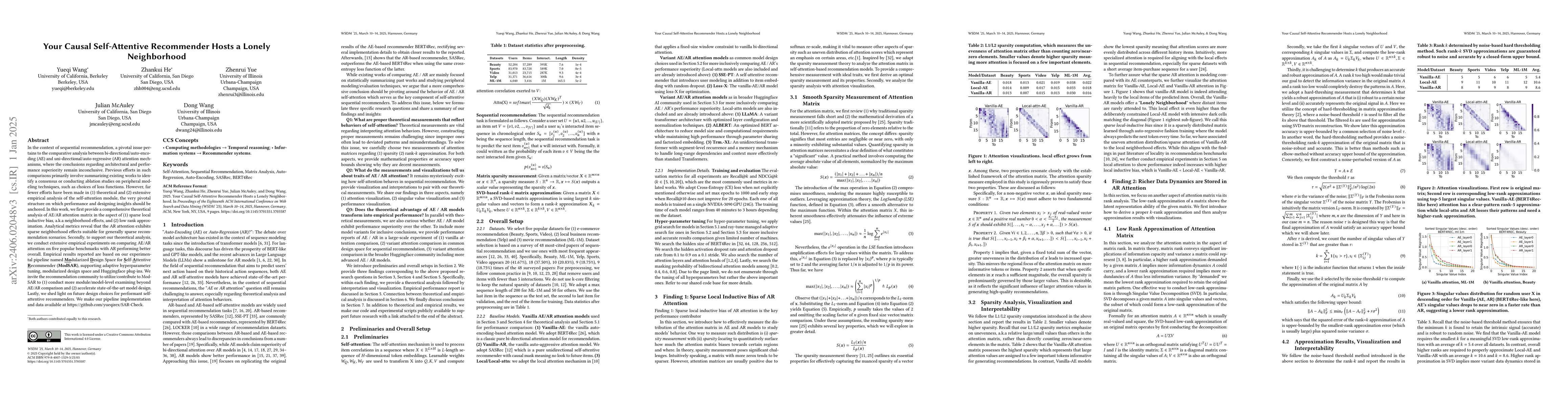 Thumbnail for Auto-Encoding or Auto-Regression? A Reality Check on Causality of
  Self-Attention-Based Sequential Recommenders