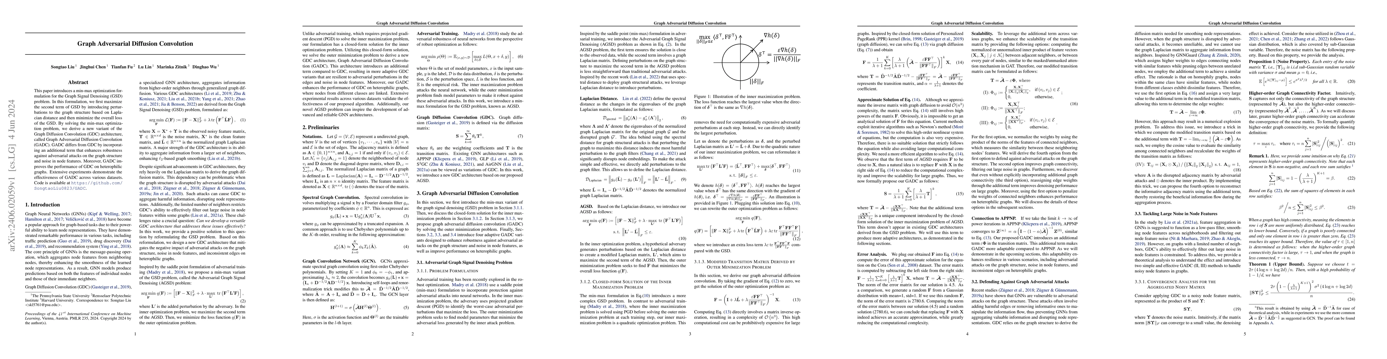 Thumbnail for Graph Adversarial Diffusion Convolution