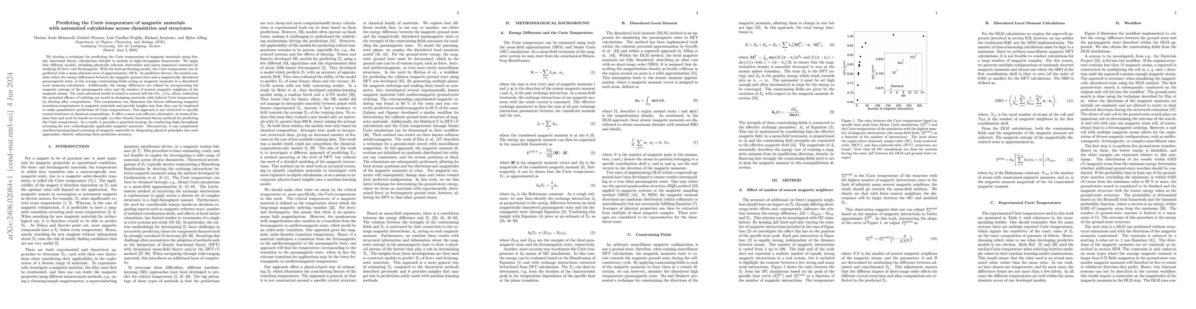 Thumbnail for Predicting the Curie temperature of magnetic materials with automated
  calculations across chemistries and structures
