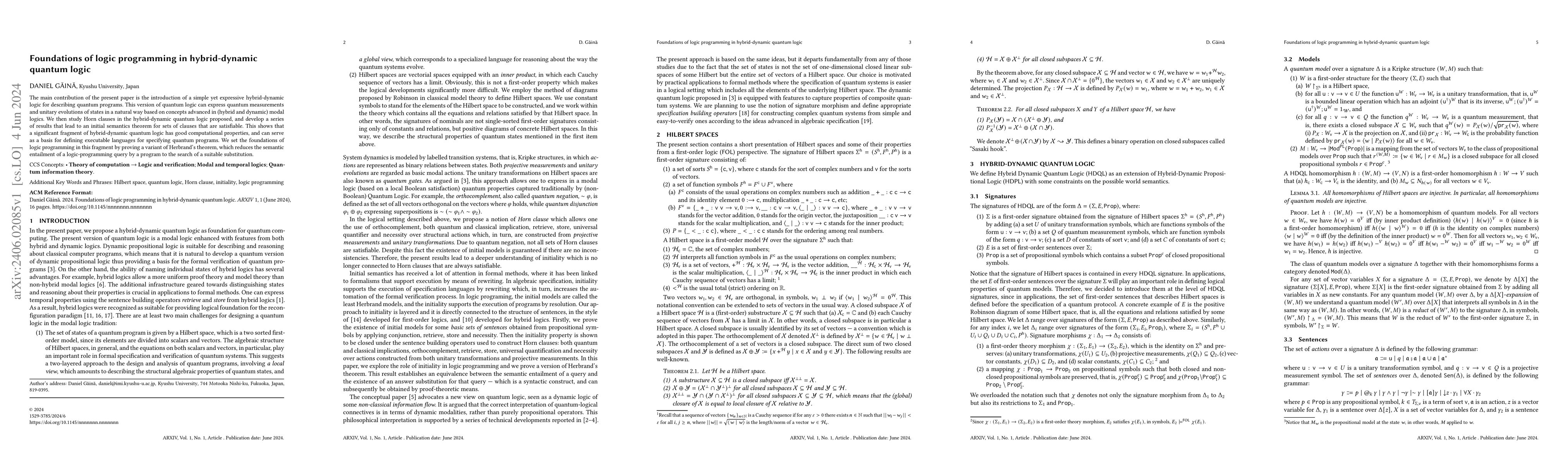 Thumbnail for Foundations of logic programming in hybrid-dynamic quantum logic