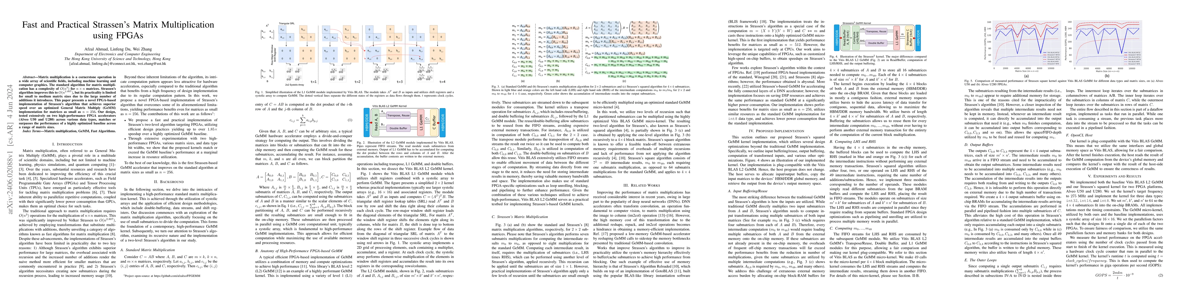Thumbnail for Fast and Practical Strassen's Matrix Multiplication using FPGAs