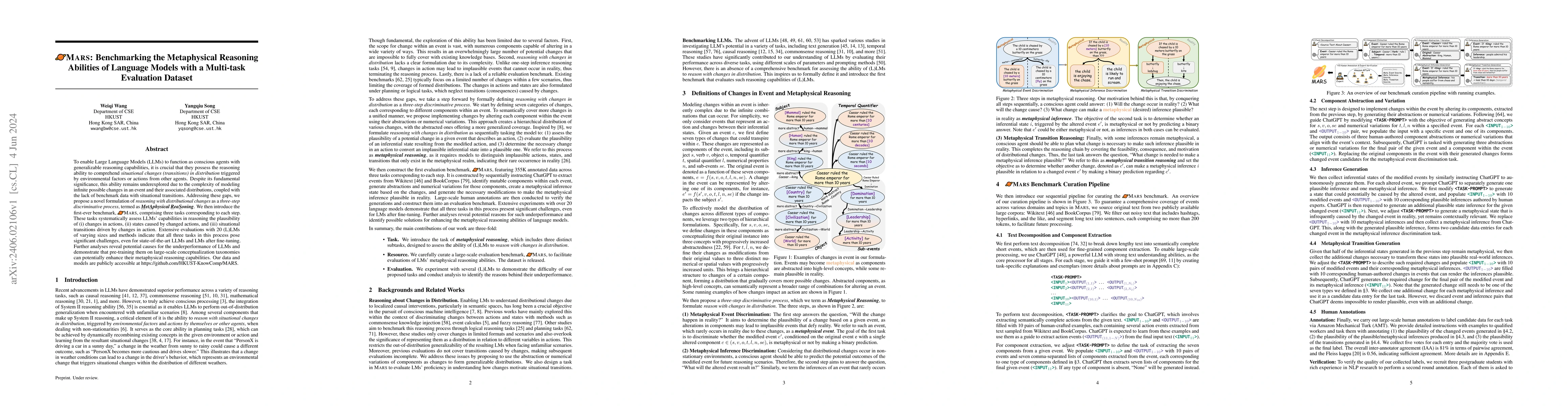 Thumbnail for MARS: Benchmarking the Metaphysical Reasoning Abilities of Language
  Models with a Multi-task Evaluation Dataset