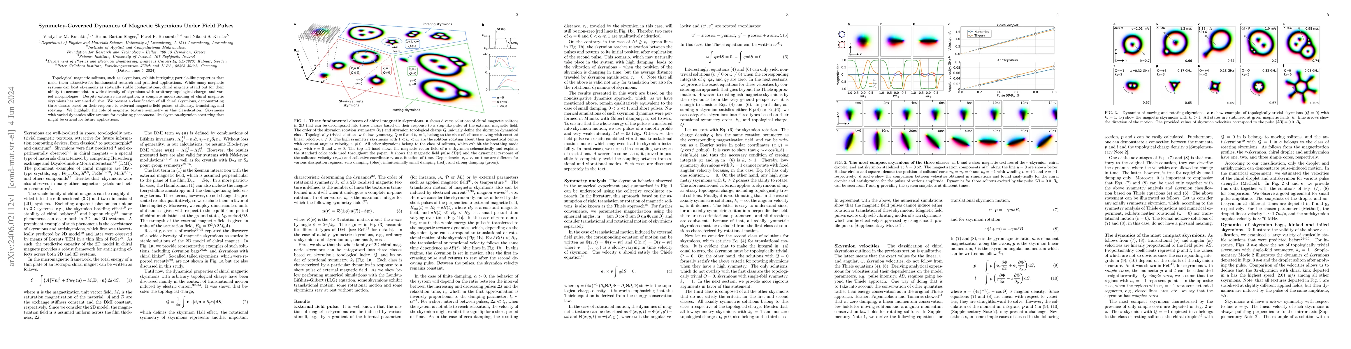 Thumbnail for Symmetry-Governed Dynamics of Magnetic Skyrmions Under Field Pulses