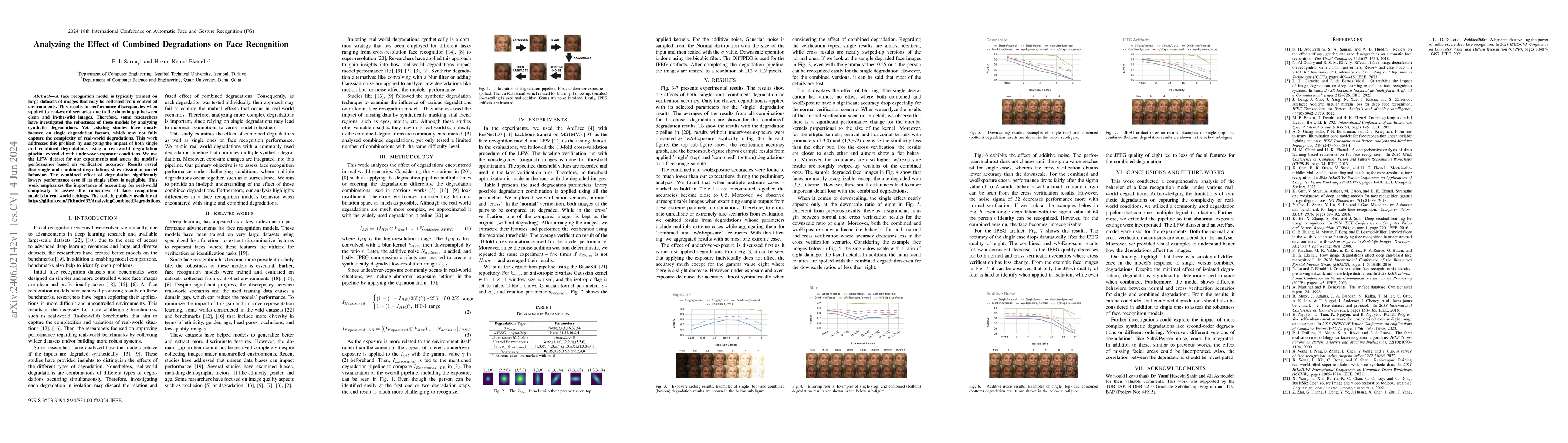 Thumbnail for Analyzing the Effect of Combined Degradations on Face Recognition