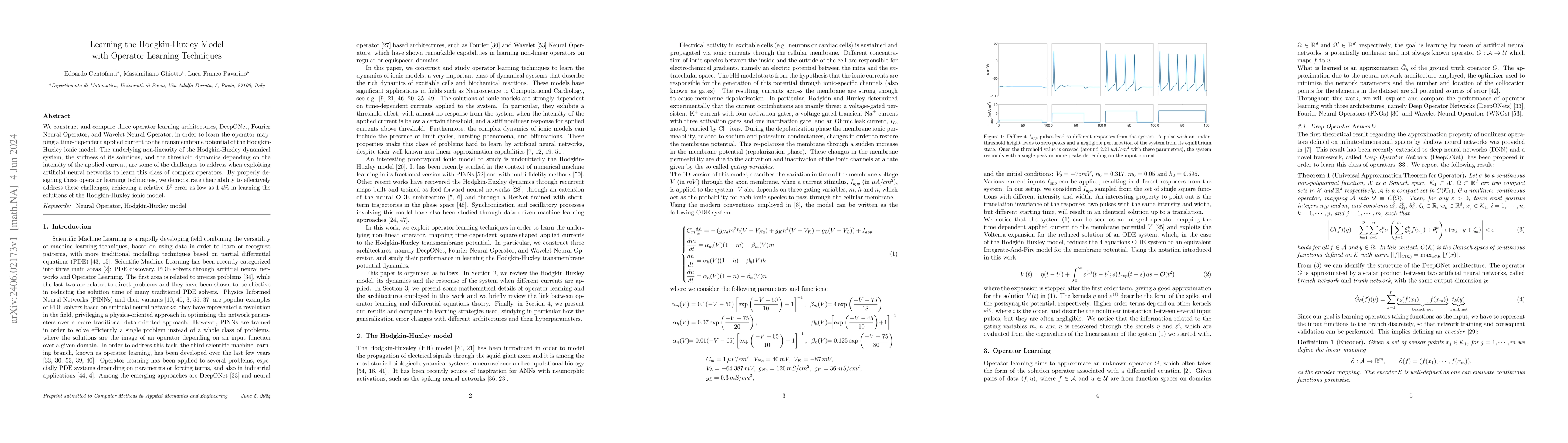 Thumbnail for Learning the Hodgkin-Huxley Model with Operator Learning Techniques