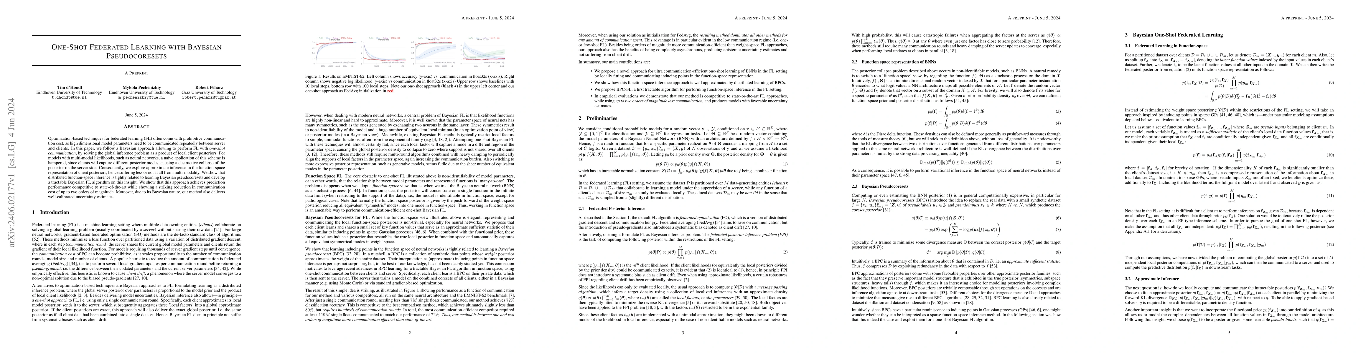Thumbnail for One-Shot Federated Learning with Bayesian Pseudocoresets