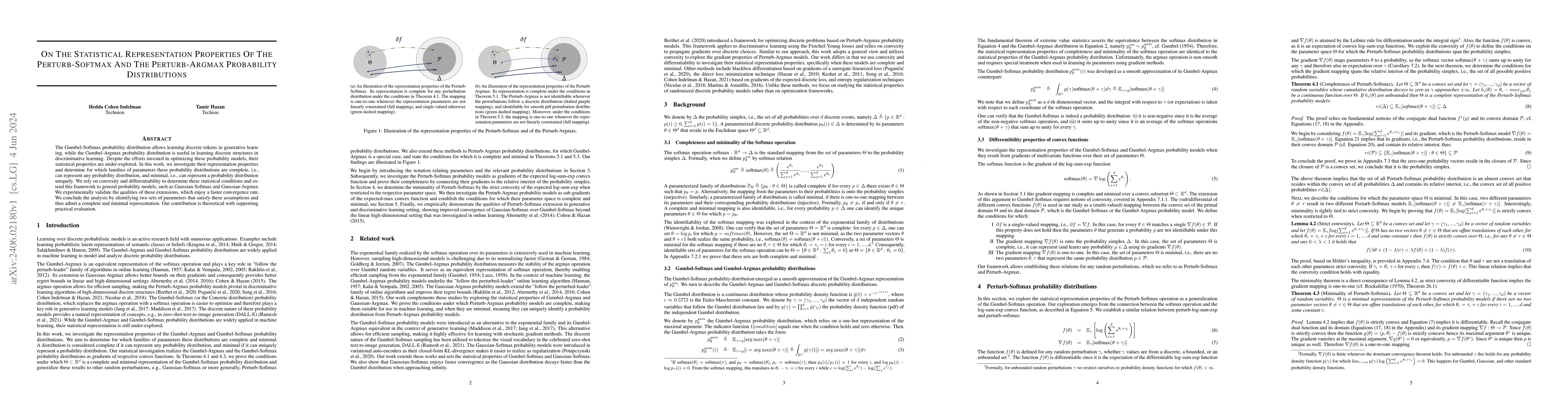 Thumbnail for On The Statistical Representation Properties Of The Perturb-Softmax And
  The Perturb-Argmax Probability Distributions