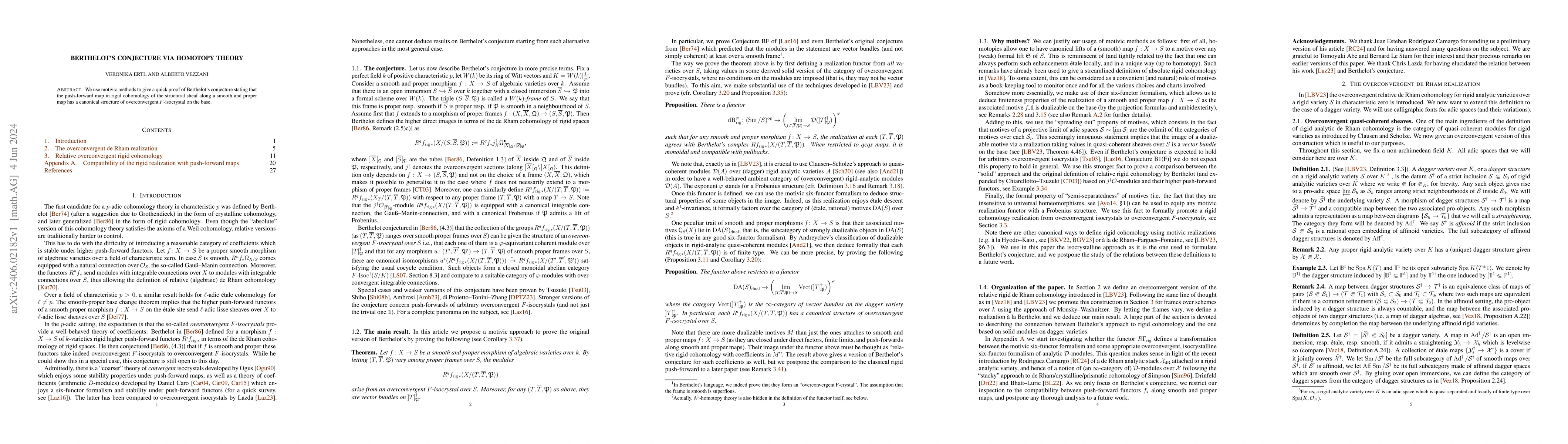 Thumbnail for Berthelot's conjecture via homotopy theory