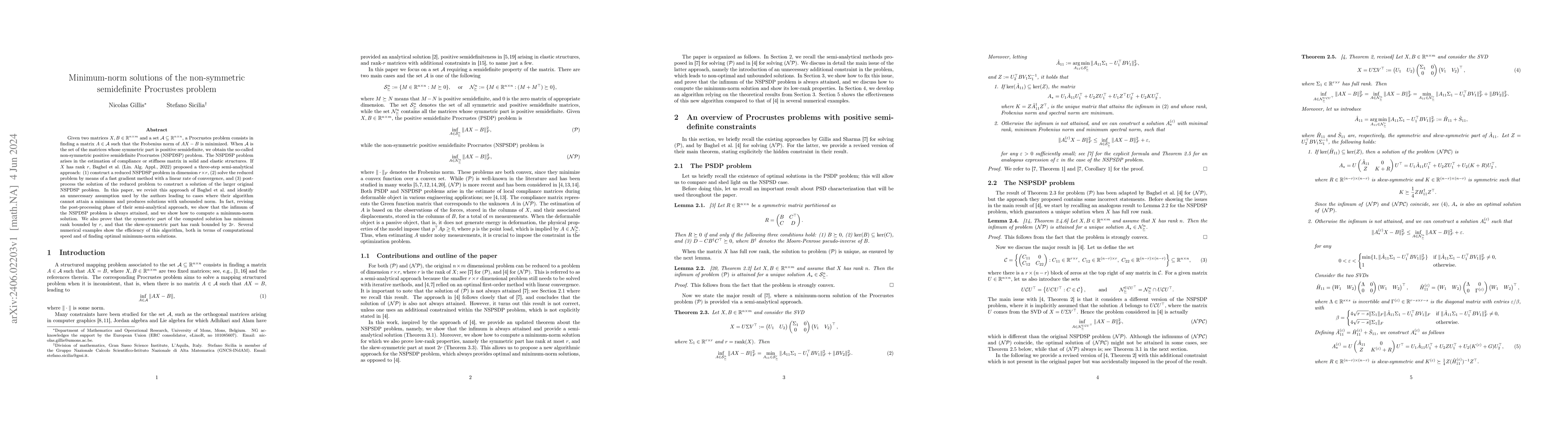 Thumbnail for Minimum-norm solutions of the non-symmetric semidefinite Procrustes
  problem