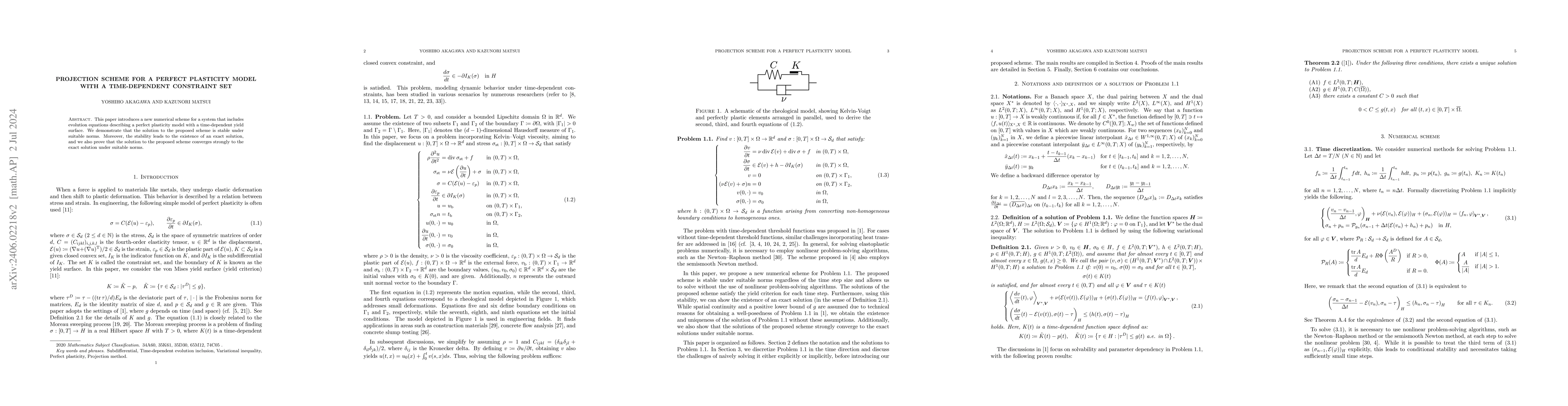 Thumbnail for Projection scheme for a perfect plasticity model with a time-dependent
  constraint set