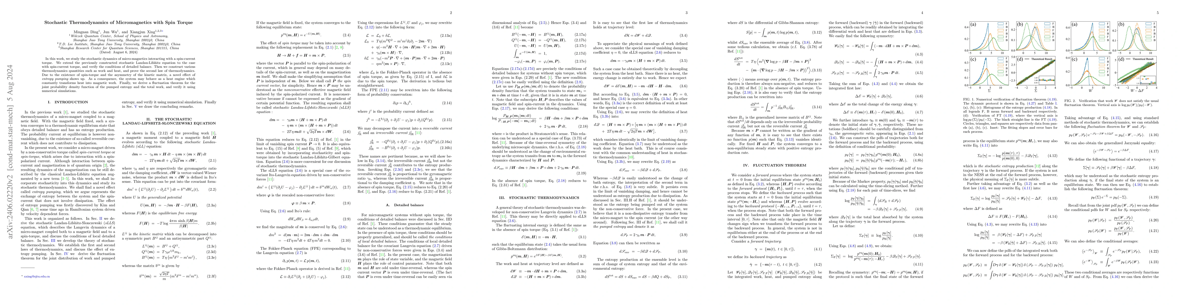 Thumbnail for Stochastic Thermodynamics of Micromagnetics with Spin Torque