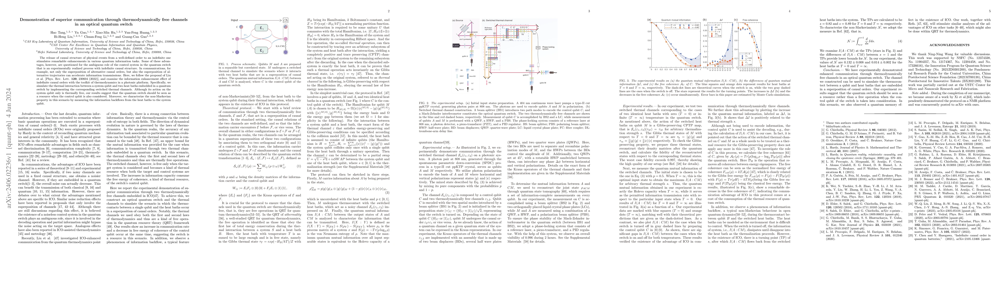 Thumbnail for Demonstration of superior communication through thermodynamically free
  channels in an optical quantum switch
