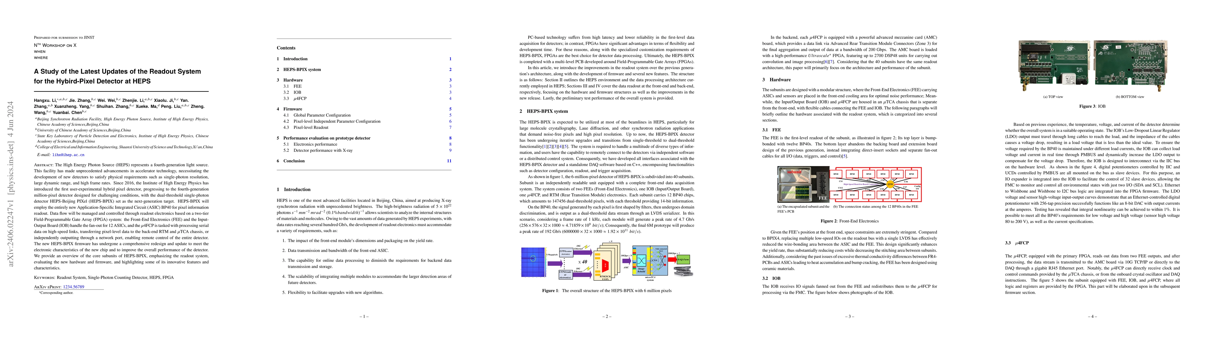 Thumbnail for A Study of the Latest Updates of the Readout System for the Hybird-Pixel
  Detector at HEPS