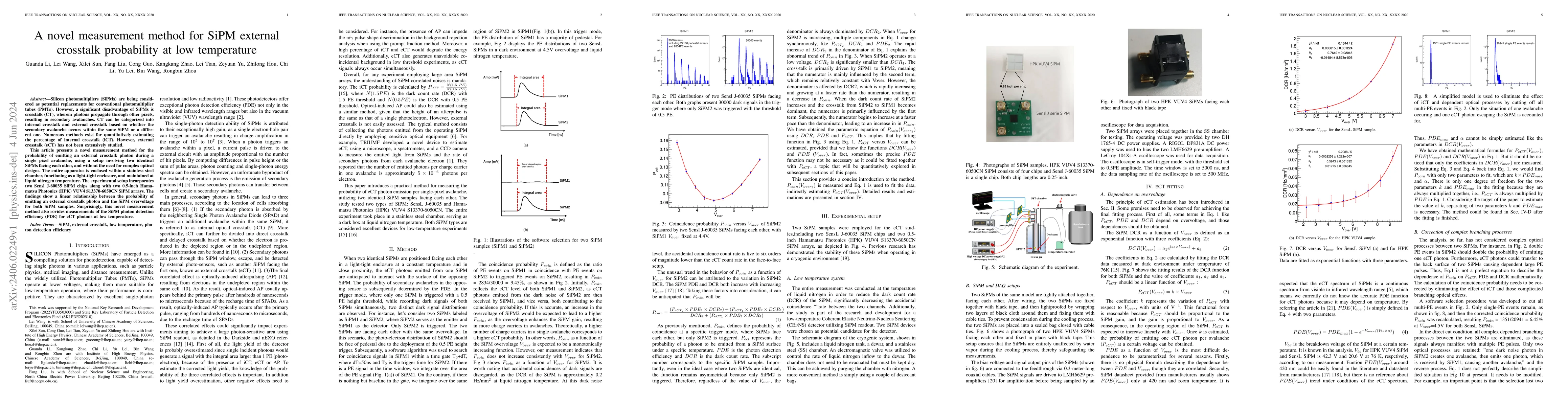 Thumbnail for A novel measurement method for SiPM external crosstalk probability at
  low temperature