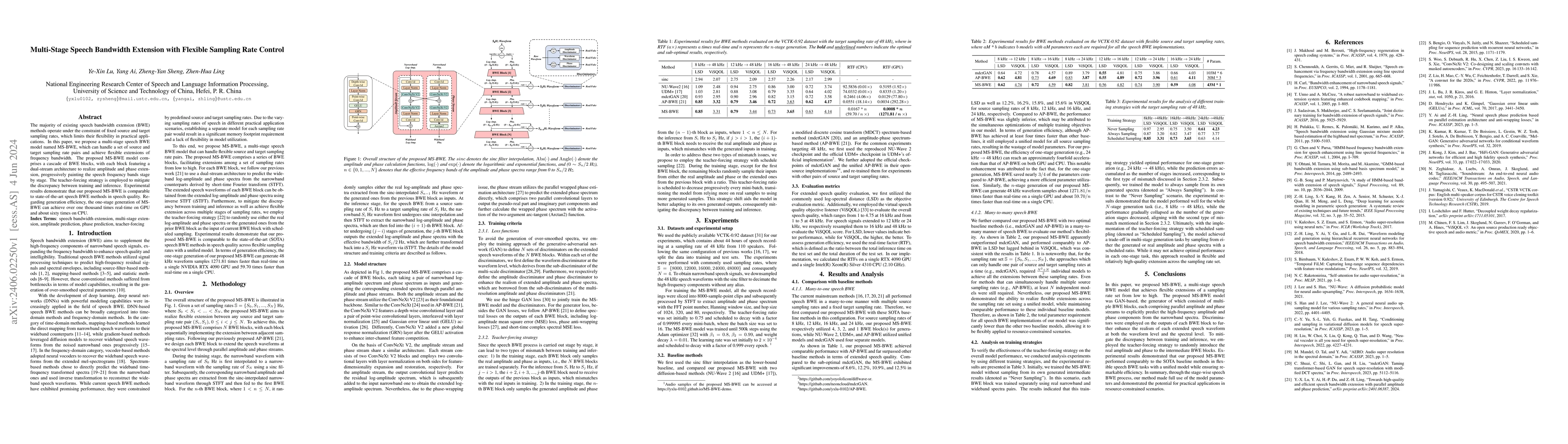 Thumbnail for Multi-Stage Speech Bandwidth Extension with Flexible Sampling Rate
  Control