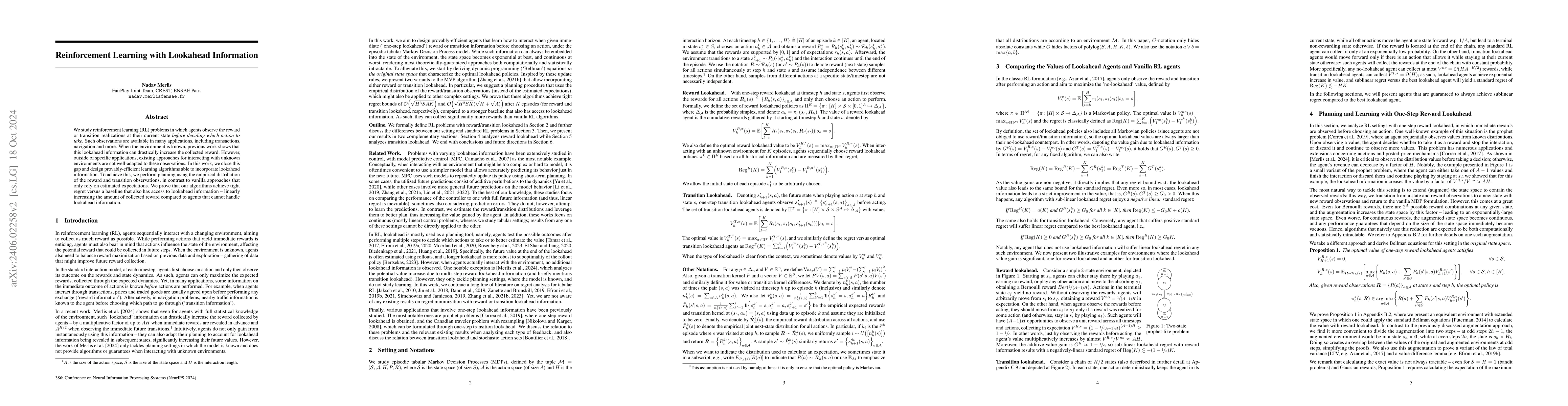 Thumbnail for Reinforcement Learning with Lookahead Information