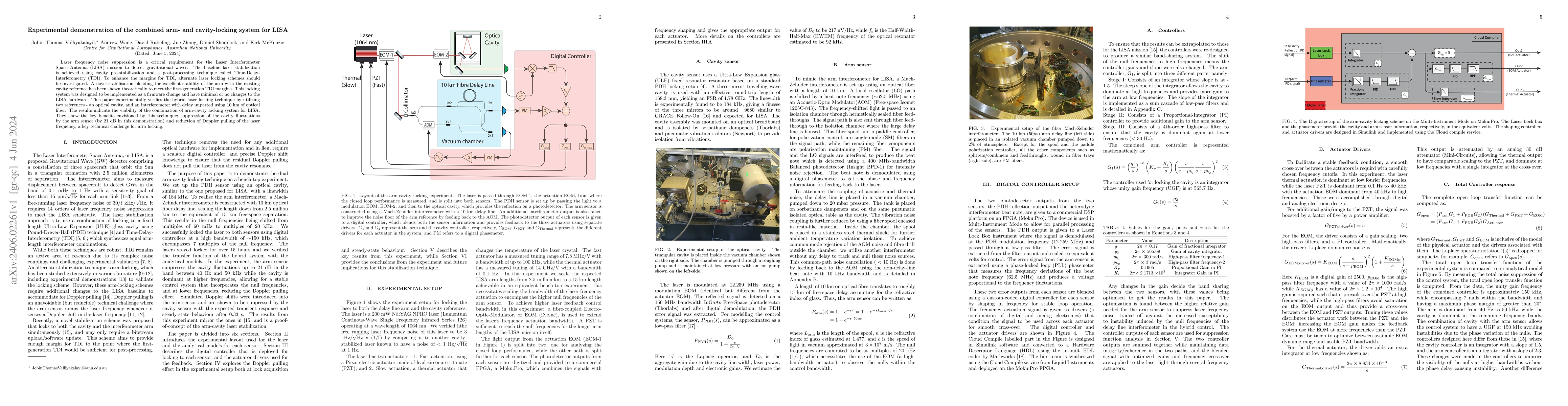 Thumbnail for Experimental demonstration of the combined arm- and cavity-locking
  system for LISA