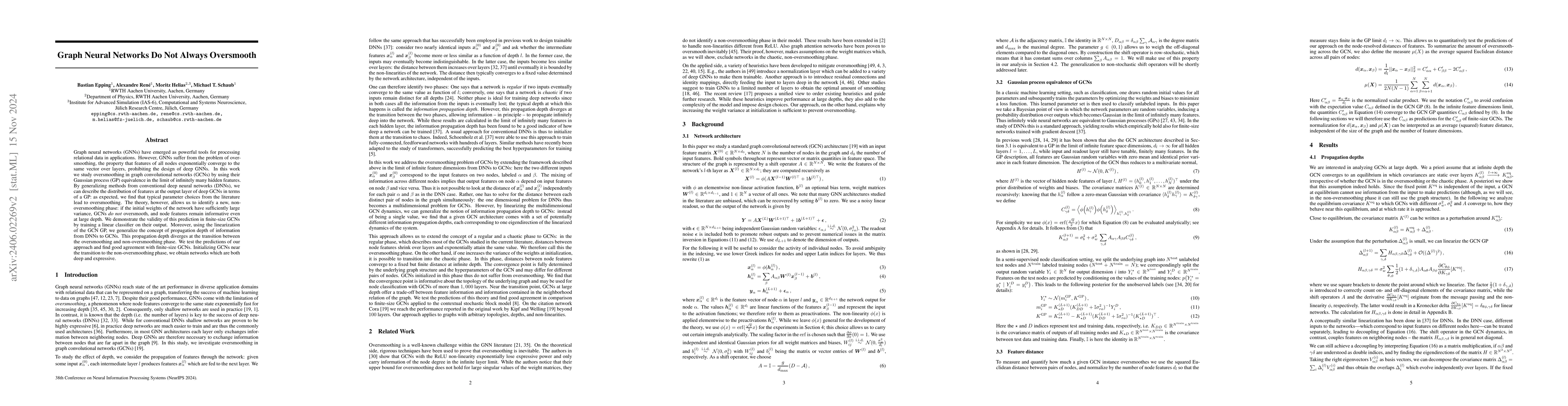 Thumbnail for Graph Neural Networks Do Not Always Oversmooth