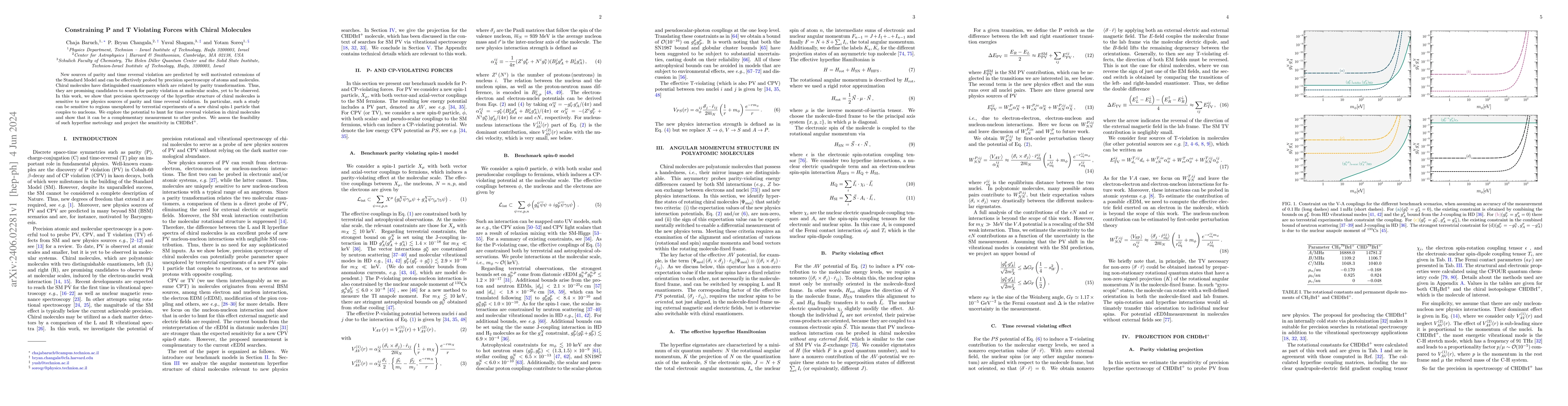 Thumbnail for Constraining P and T Violating Forces with Chiral Molecules