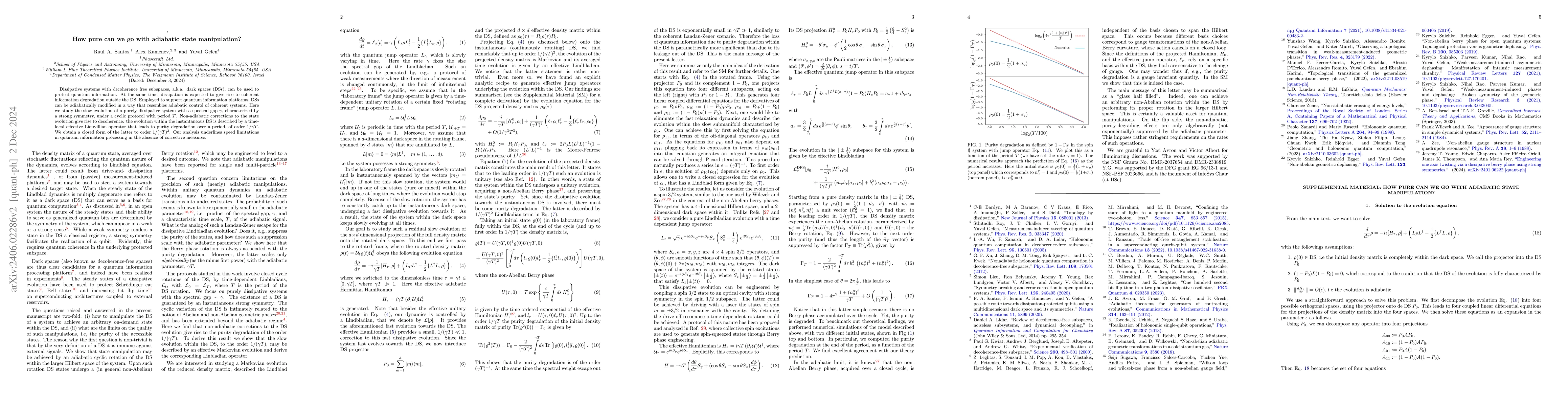 Thumbnail for How pure can we go with adiabatic state manipulation?