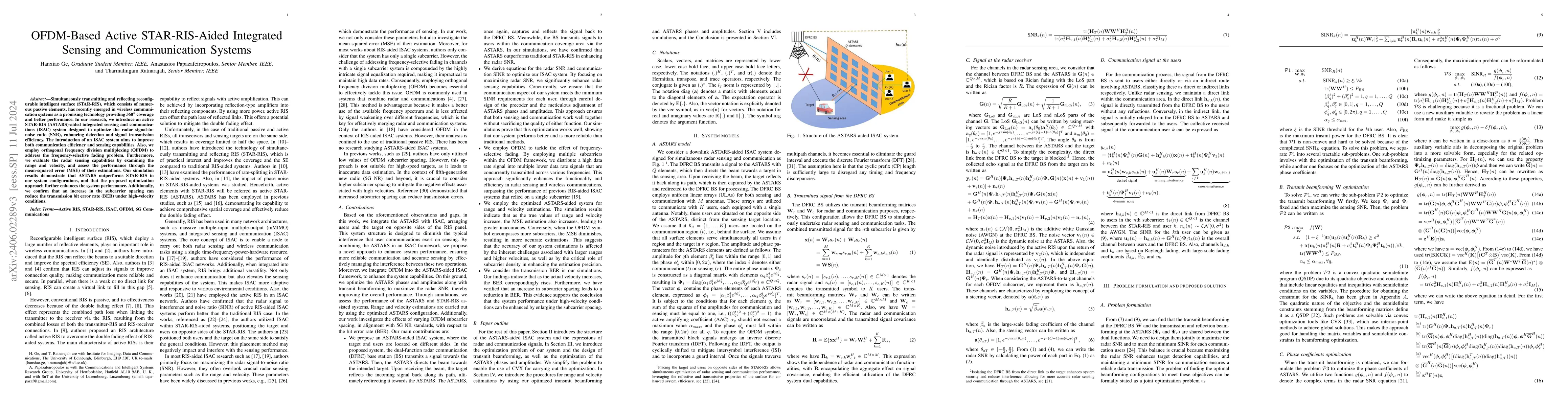Thumbnail for OFDM-Based Active STAR-RIS-Aided Integrated Sensing and Communication
  Systems