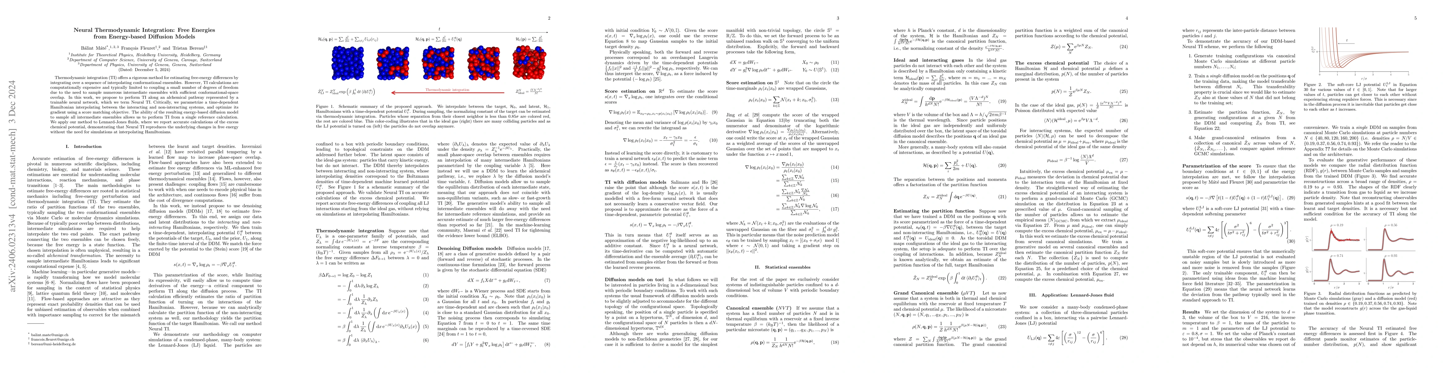 Thumbnail for Neural Thermodynamic Integration: Free Energies from Energy-based
  Diffusion Models