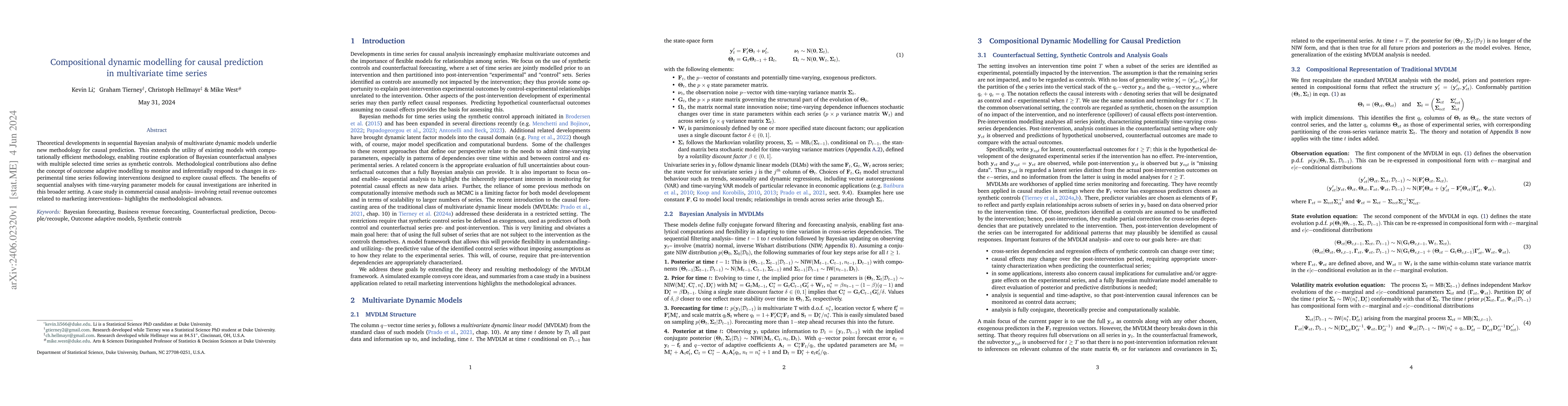 Thumbnail for Compositional dynamic modelling for causal prediction in multivariate
  time series