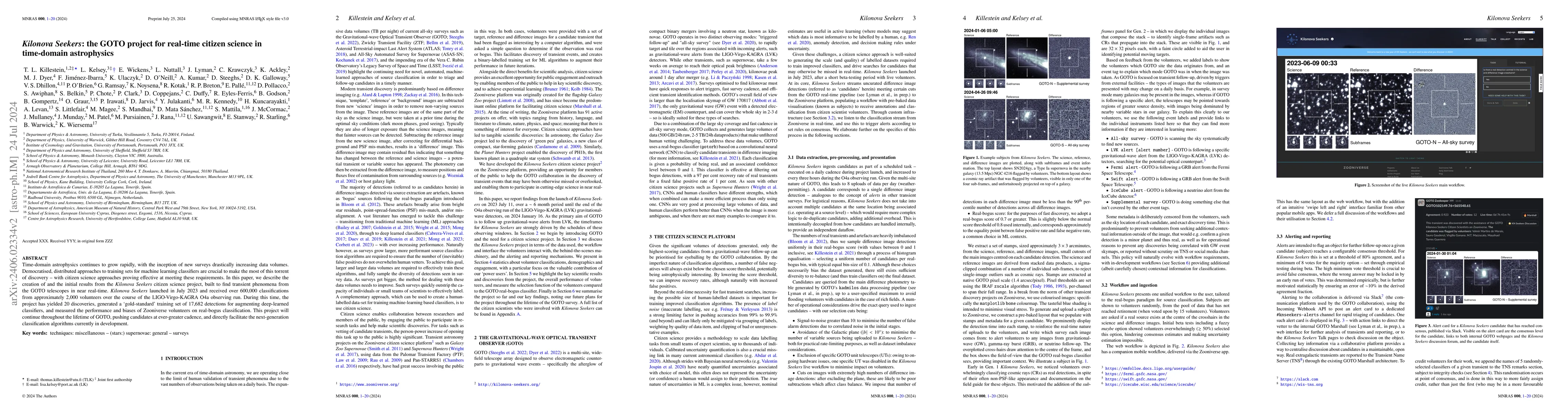 Thumbnail for $\textit{Kilonova Seekers}$: the GOTO project for real-time citizen
  science in time-domain astrophysics
