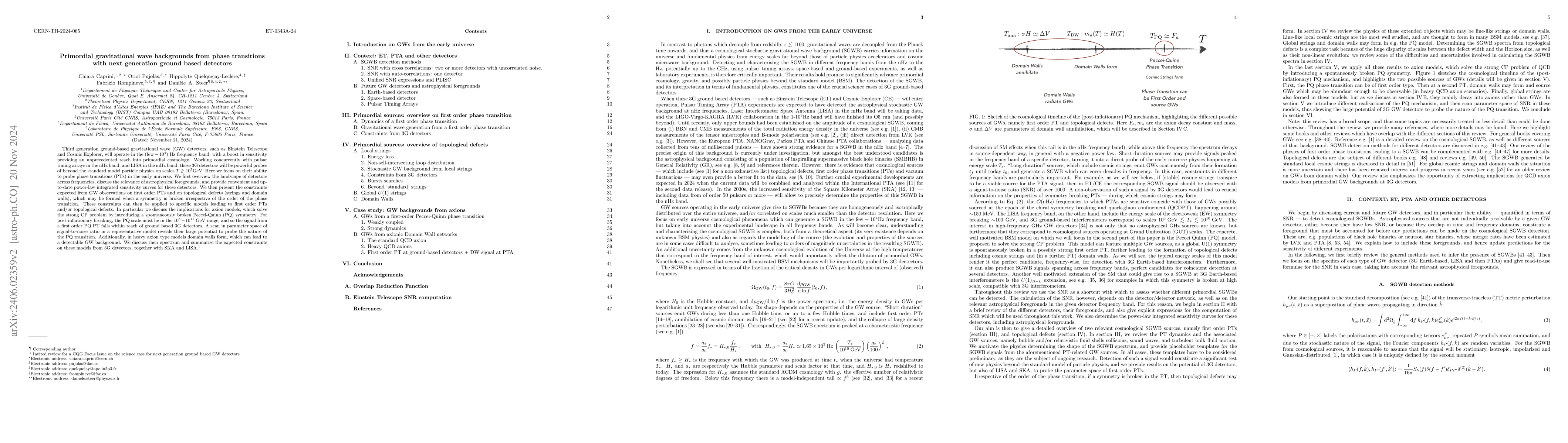 Thumbnail for Primordial gravitational wave backgrounds from phase transitions with
  next generation ground based detectors