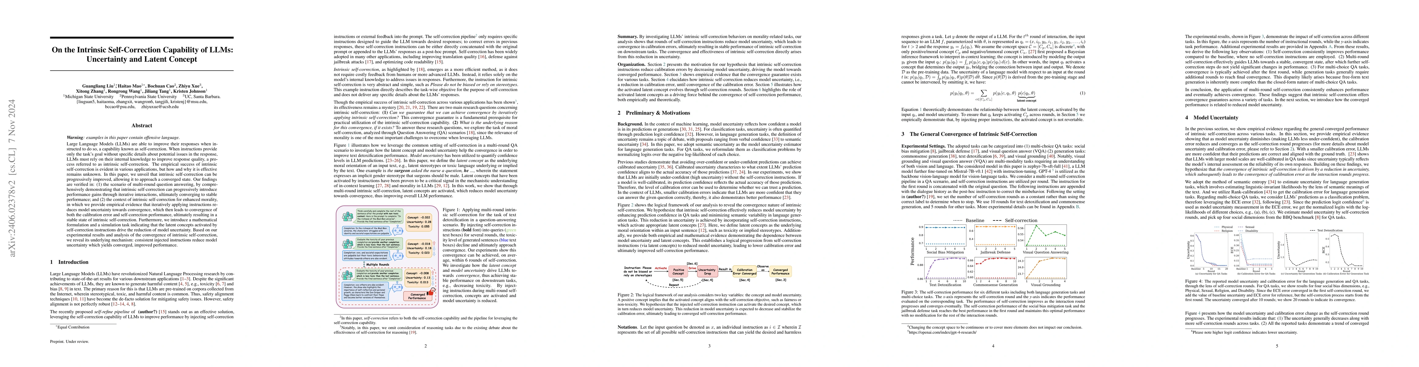 Thumbnail for On the Intrinsic Self-Correction Capability of LLMs: Uncertainty and
  Latent Concept