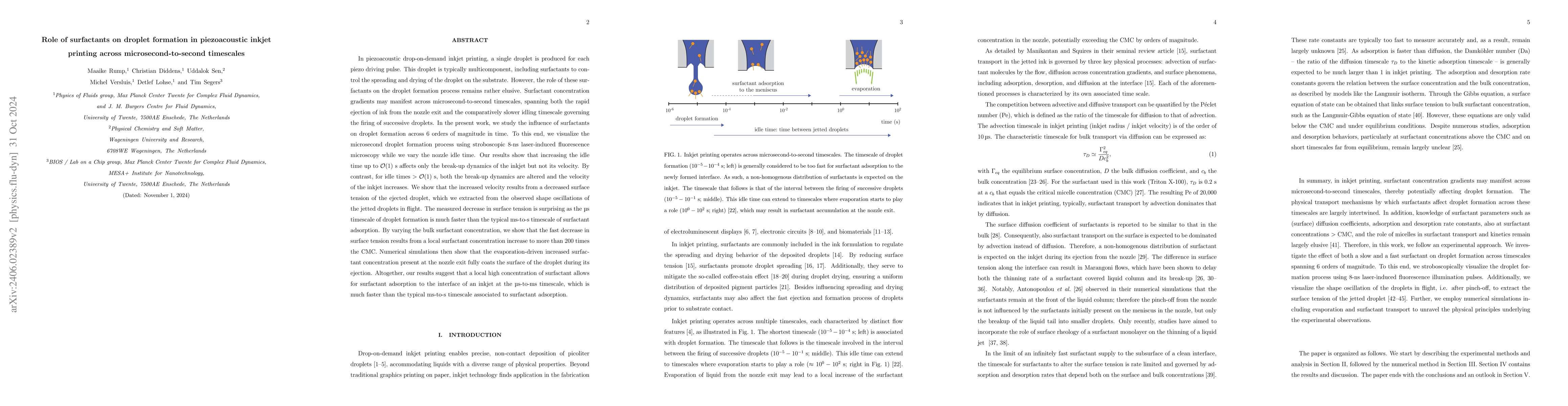 Thumbnail for Role of surfactants on droplet formation in piezoacoustic inkjet
  printing across microsecond-to-second timescales