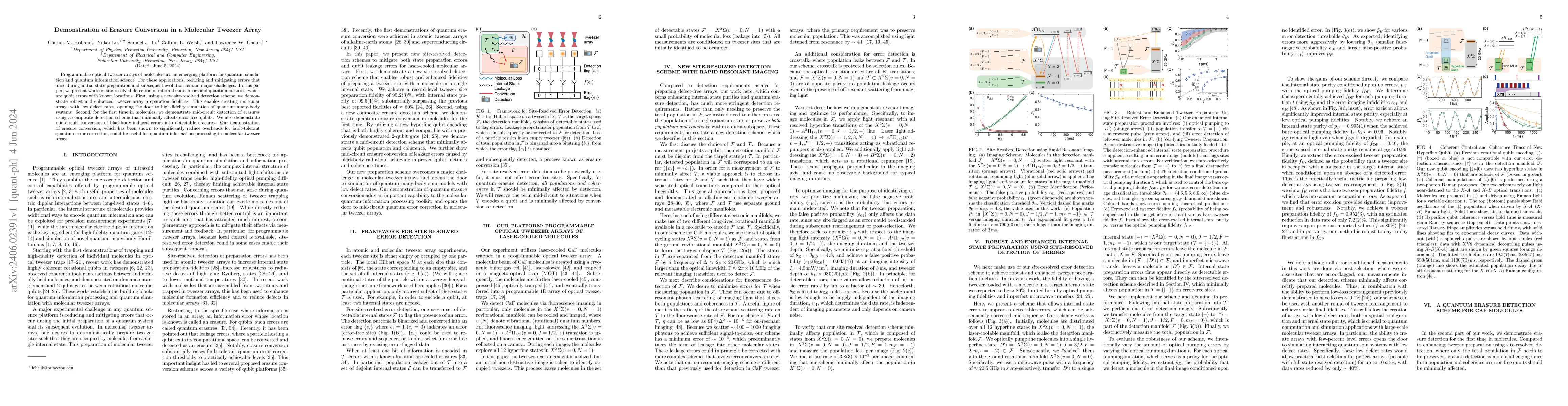 Thumbnail for Demonstration of Erasure Conversion in a Molecular Tweezer Array