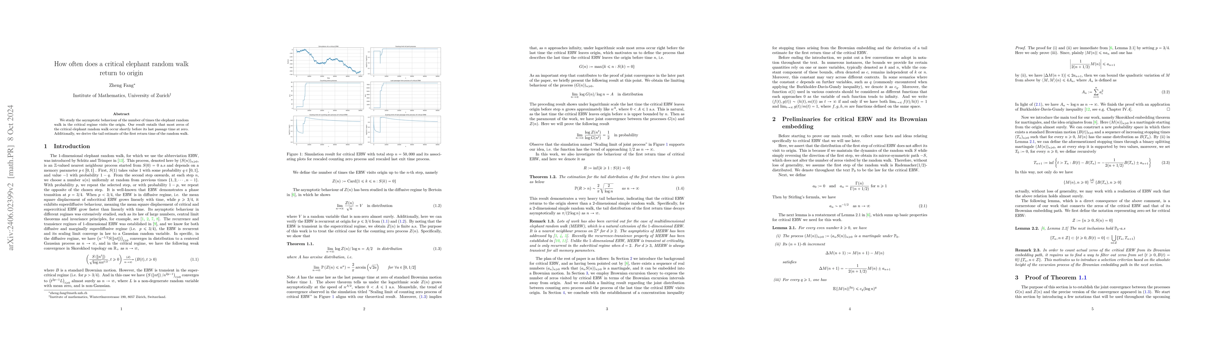 Thumbnail for How often does a critical elephant random walk return to origin