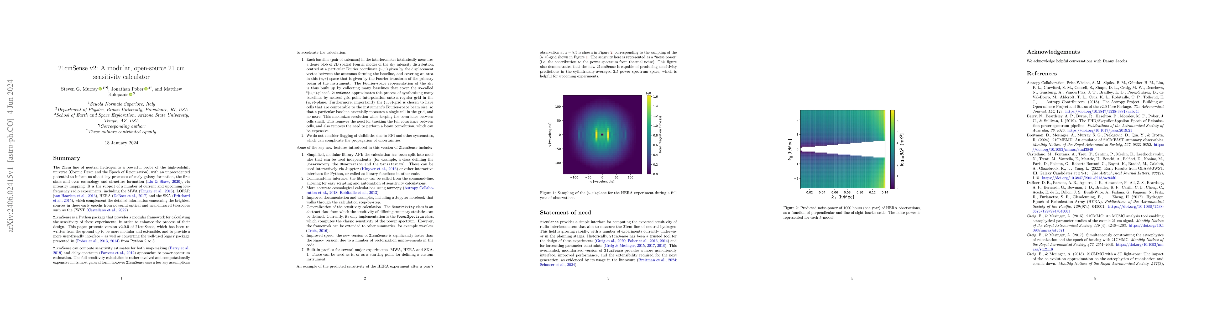 Thumbnail for 21cmSense v2: A modular, open-source 21cm sensitivity calculator