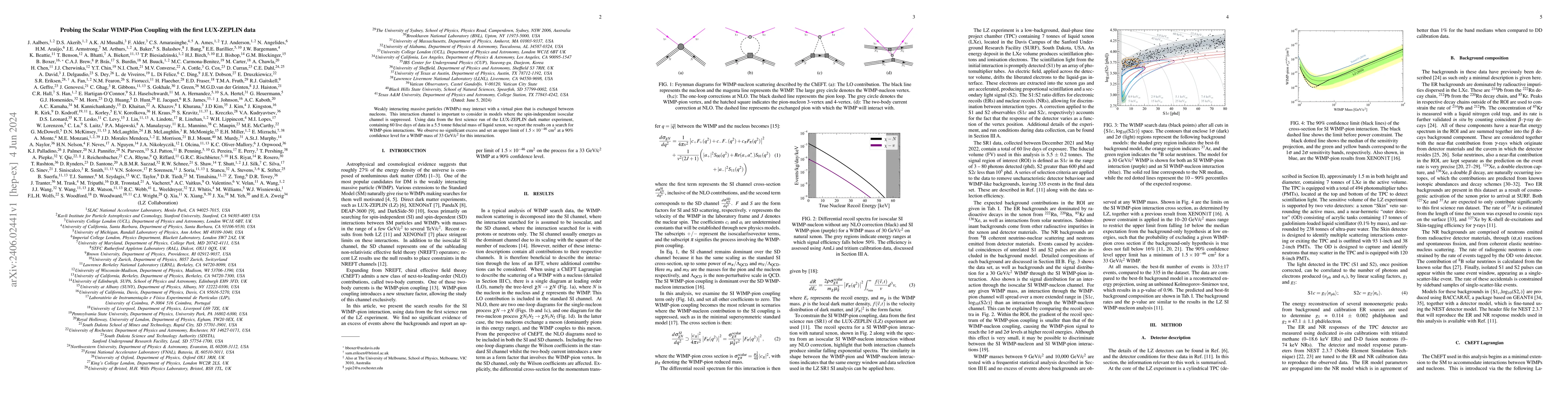 Thumbnail for Probing the Scalar WIMP-Pion Coupling with the first LUX-ZEPLIN data
