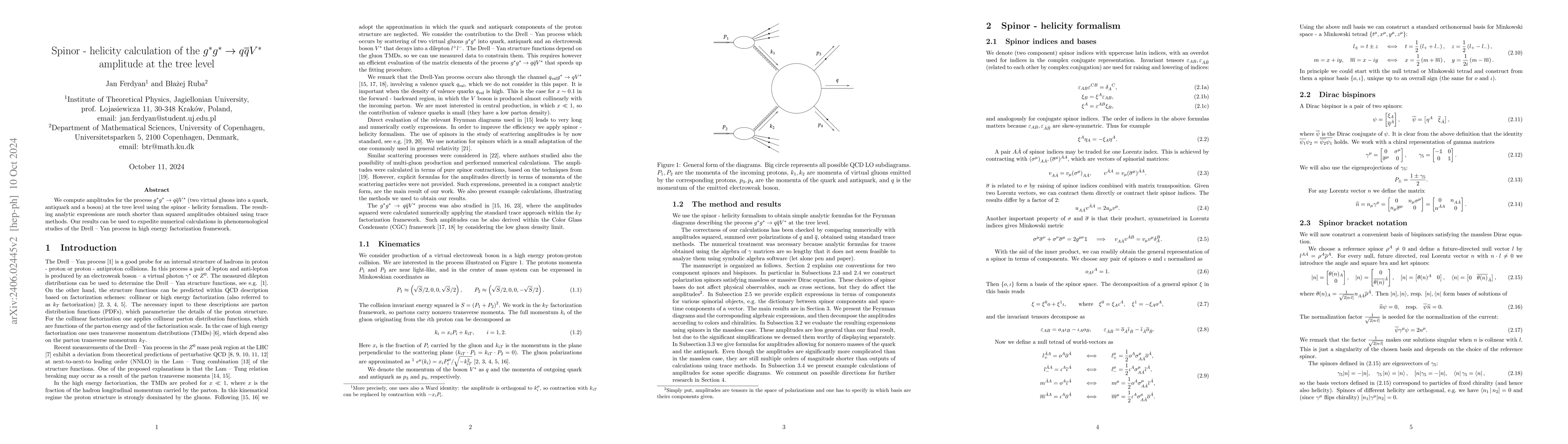 Thumbnail for Spinor-helicity calculation of the $g^* g^* \to q\overline{q} V^*$
  amplitude at the tree level