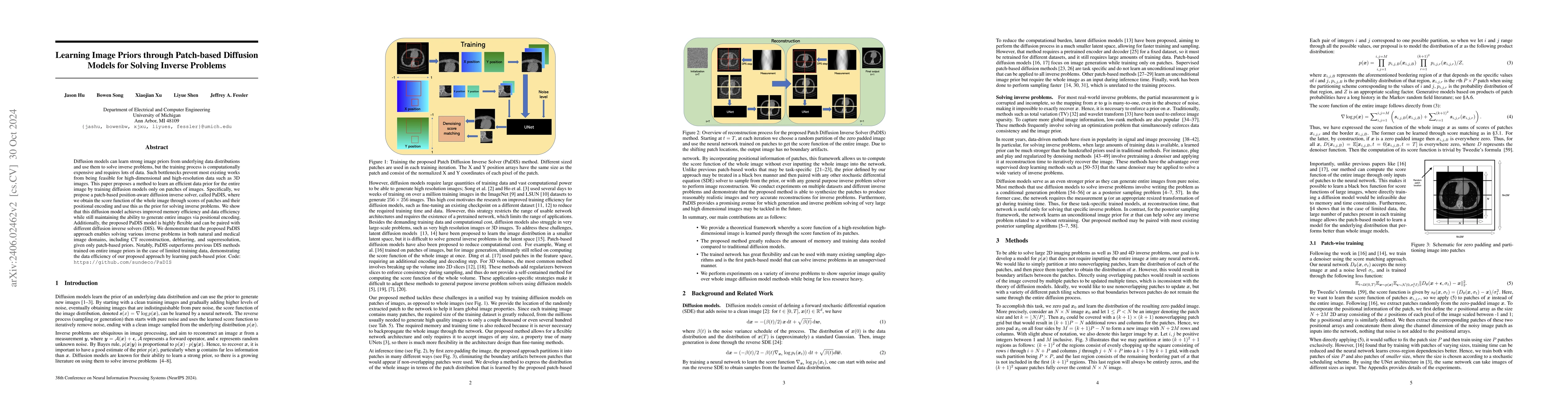 Thumbnail for Learning Image Priors through Patch-based Diffusion Models for Solving
  Inverse Problems