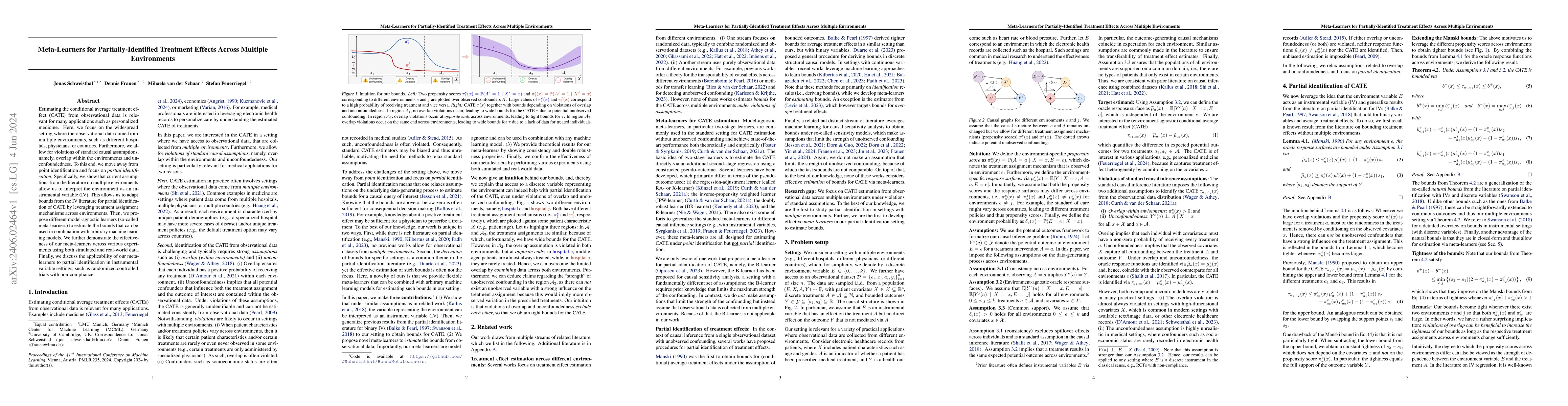 Thumbnail for Meta-Learners for Partially-Identified Treatment Effects Across Multiple
  Environments