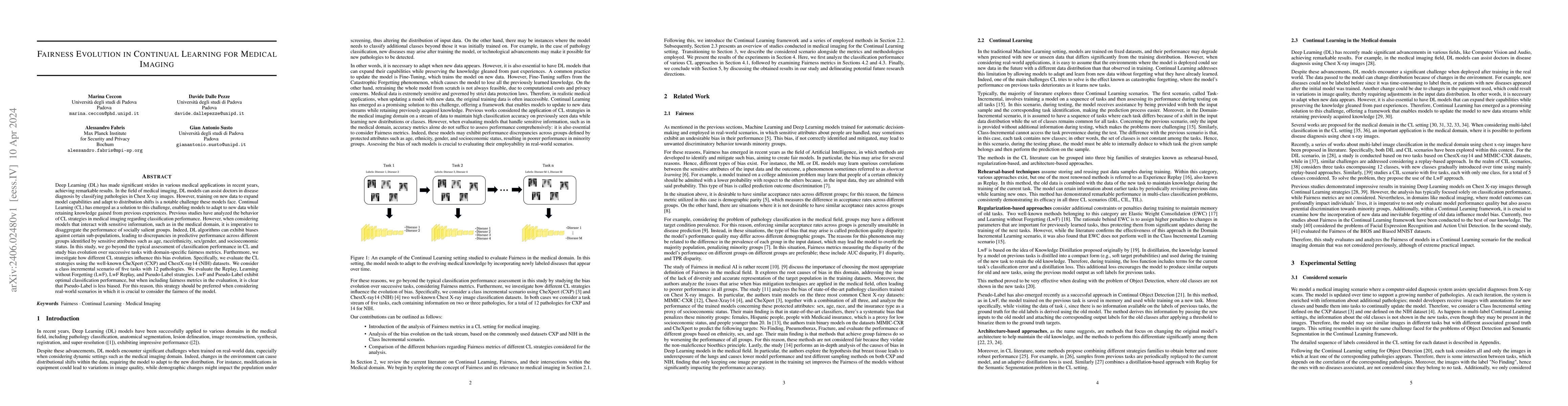 Thumbnail for Fairness Evolution in Continual Learning for Medical Imaging