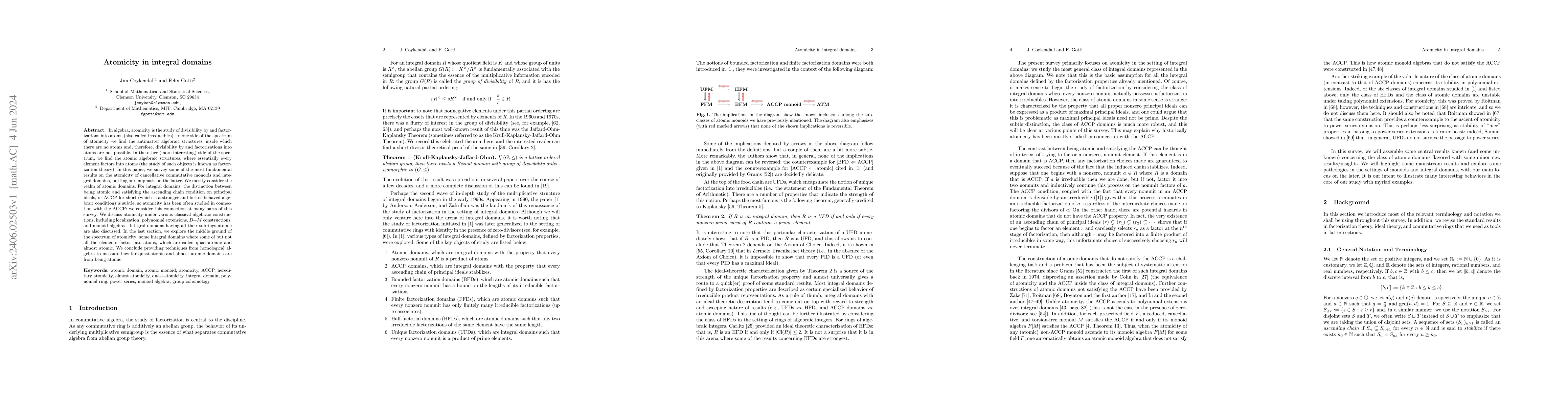 Thumbnail for Atomicity in integral domains