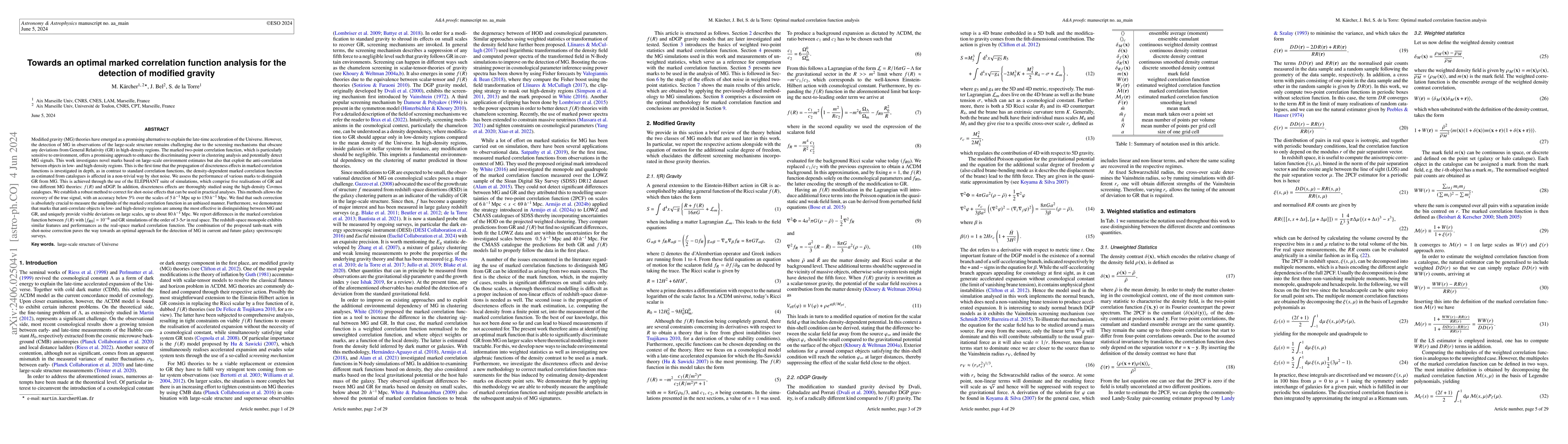 Thumbnail for Towards an optimal marked correlation function analysis for the
  detection of modified gravity
