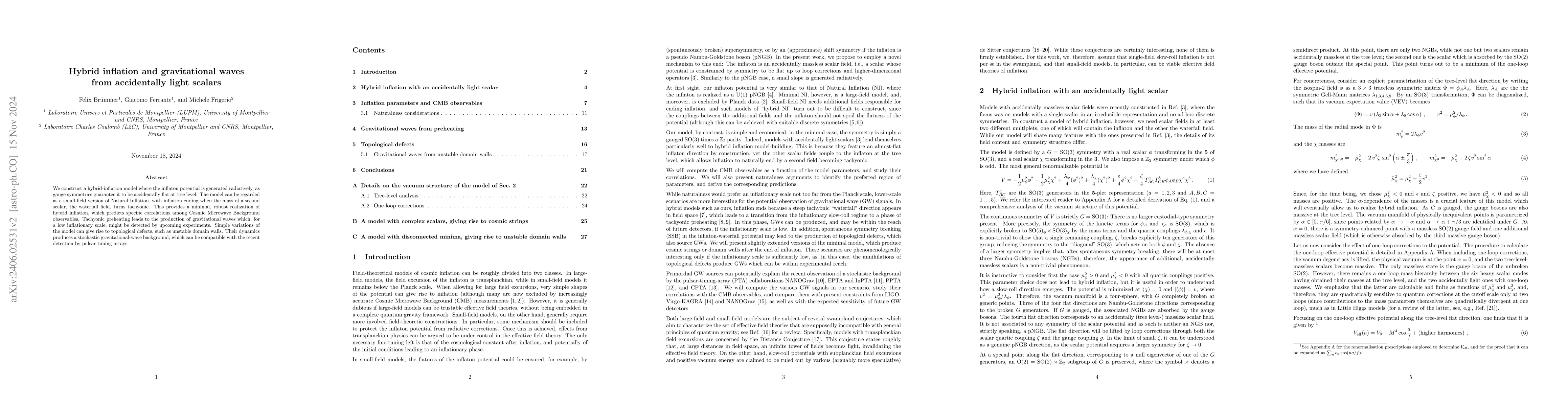 Thumbnail for Hybrid inflation and gravitational waves from accidentally light scalars