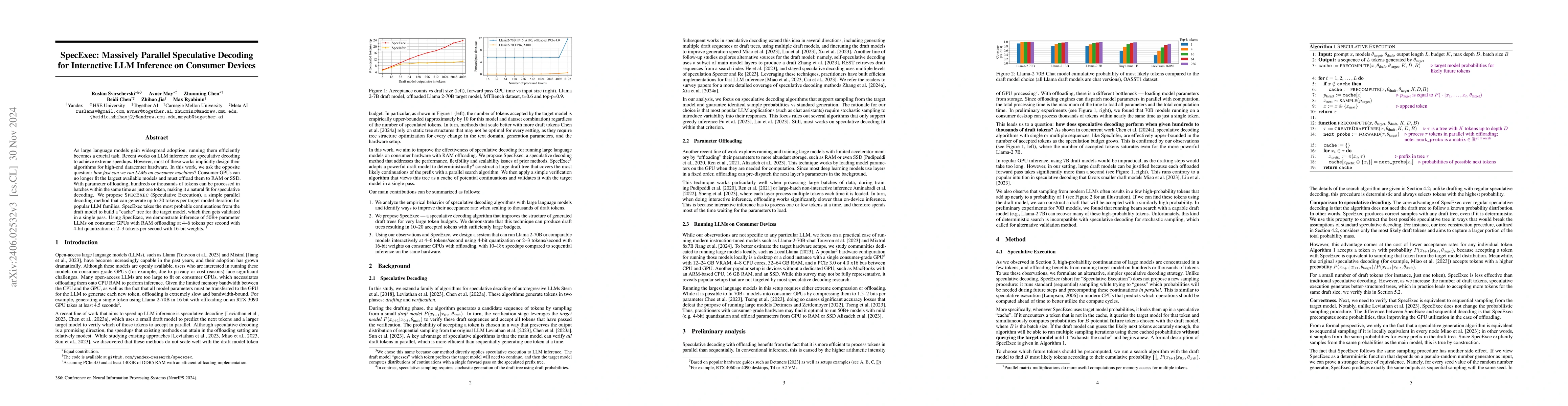 Thumbnail for SpecExec: Massively Parallel Speculative Decoding for Interactive LLM
  Inference on Consumer Devices
